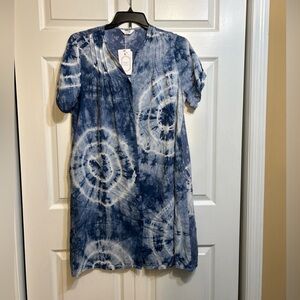 NWT YOZLY House Dress Short Sleeve House Coat Mumu Duster Pockets Size L Large